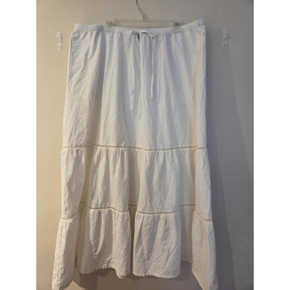 Ava and Viv Women's White Cotton Plus Size Skirt